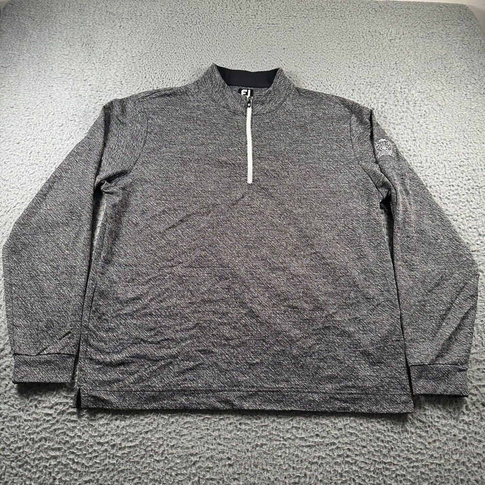 FootJoy Quarter‎ Zip Pullover Mens L Heather Gray Golf Long Sleeve Top Stretch